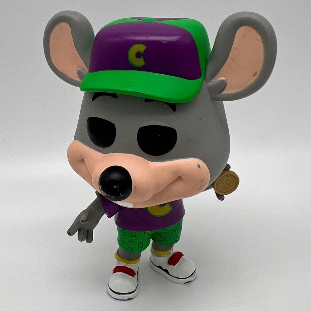 Funko Pop Ad Icons #186 Retro Chuck E. Cheese Vinyl Figure OOB Mouse Gray Purple
